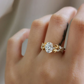 1.50 CT Oval Cut Vintage Style Moissanite Engagement Ring