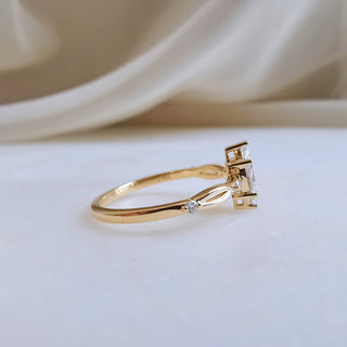 0.50 CT Marquise Cut Dainty Moissanite Engagement Ring