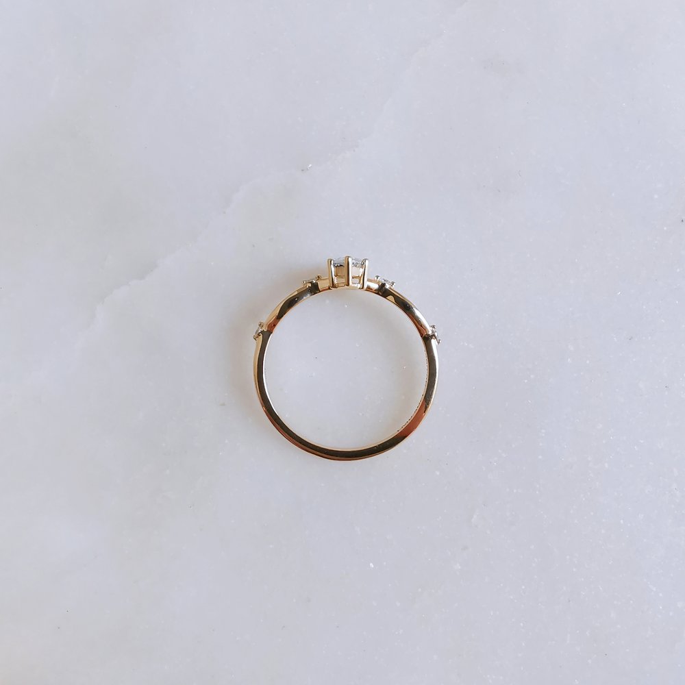 0.50 CT Marquise Cut Dainty Moissanite Engagement Ring