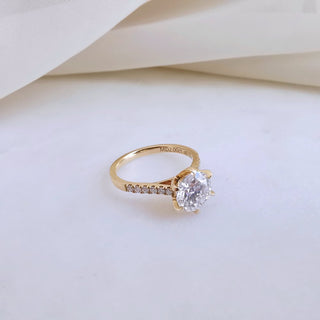 2.0 CT Round Cut Pave Moissanite Engagement Ring