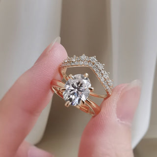 2.0 CT Oval Cut Pave Moissanite Engagement Ring