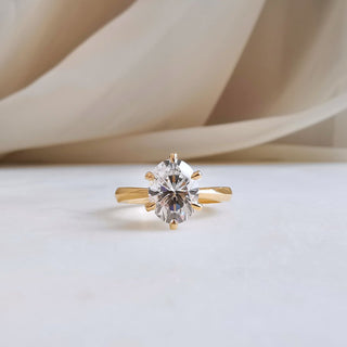 2.0 CT Oval Cut Pave Moissanite Engagement Ring