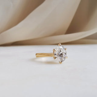 2.0 CT Oval Cut Pave Moissanite Engagement Ring