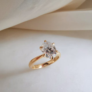2.0 CT Oval Cut Pave Moissanite Engagement Ring