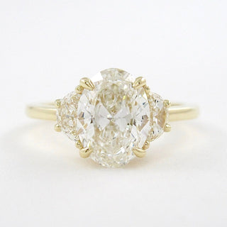 3.0 CT Oval Three Stone Moissanite Engagement Ring - violetjewels
