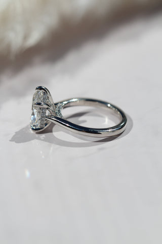 1.0 CT Pear E-VVS1 Diamond Hidden Halo Engagement Ring