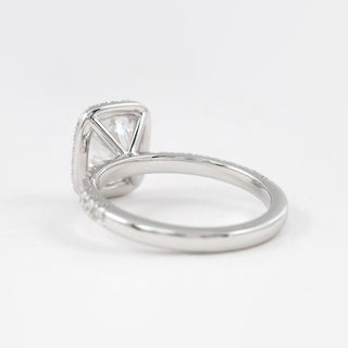2.0 CT Elongated Cushion Halo Style Moissanite Engagement Ring - violetjewels