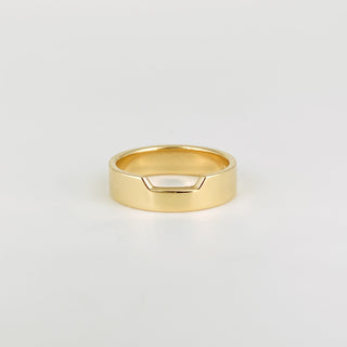 Plain Wide Flat Contour Wedding Band
