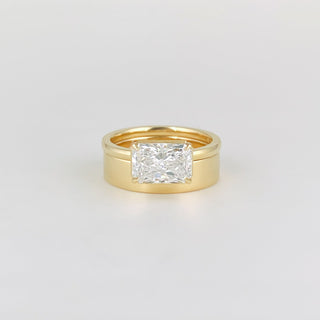 Plain Wide Flat Contour Wedding Band