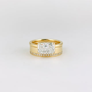 0.10 TCW Round Lab Grown Diamond Contour Wedding Band