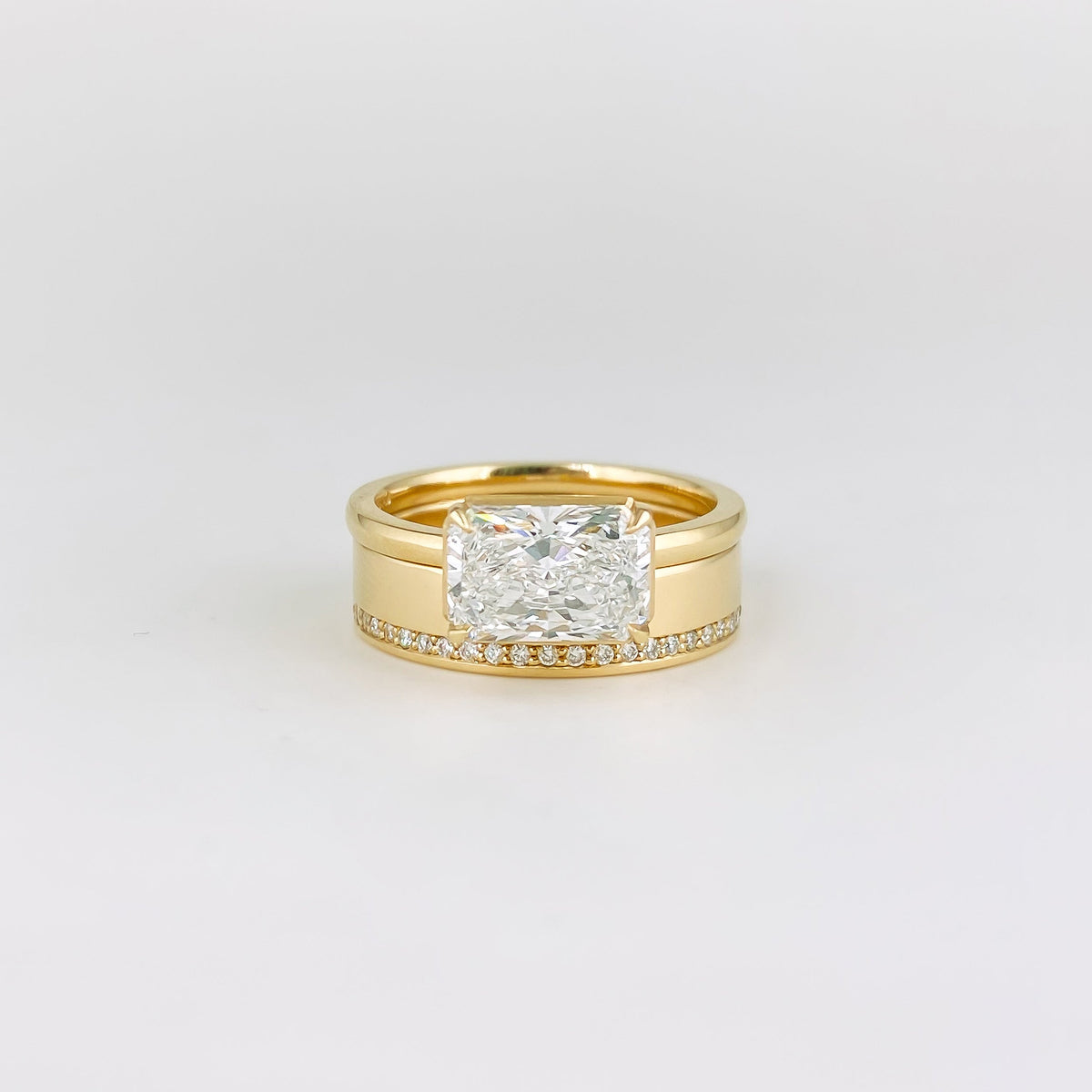 0.10 TCW Round Lab Grown Diamond Contour Wedding Band
