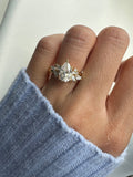 1.0-3.0 CT Pear Lab Grown Diamond Cluster Engagement Ring