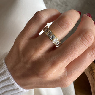 2.0 TCW Emerald Diamond Bezel Wedding Band