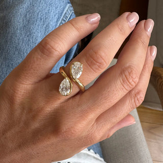 1.20 - 3.20 CT pear Lab Grown Diamond Solitaire Style Engagement Ring