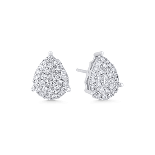 0.84 TCW Pear & Round Moissanite Diamond Stud Earrings - violetjewels