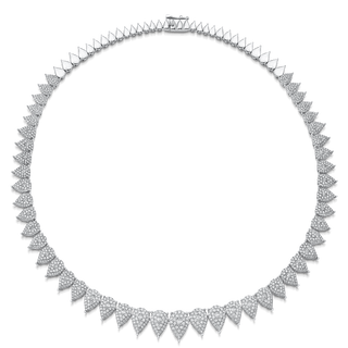 6.81 TCW Round Moissanite Diamond Choker Necklace - violetjewels