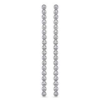 1.15 TCW Round Moissanite Diamond Long Drop Earrings - violetjewels