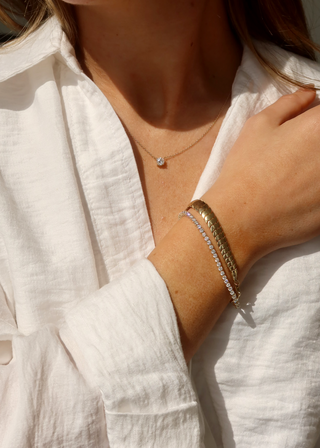 Round Cut Lab Grown Diamond Tennis Bracelet