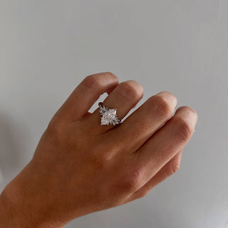 1.0-3.0 CT Marquise CVD Diamond Cluster Style Engagement Ring