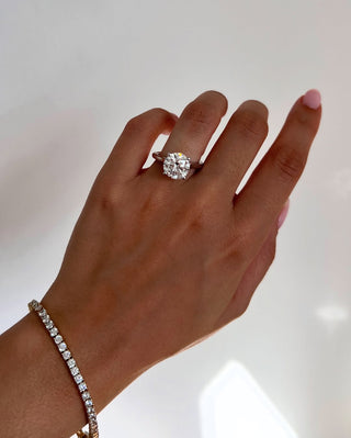 2.0-4.0 CT Round CVD Diamond Cathedral Engagement Ring