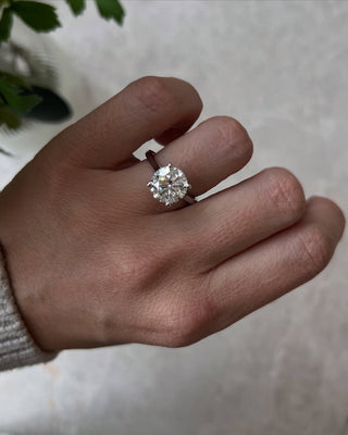2.0-4.0 CT Round CVD Diamond Cathedral Engagement Ring