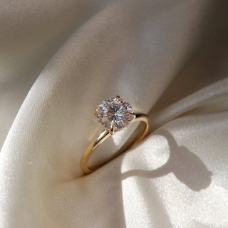 Solitaire Ring with 1.0 CT Round Moissanite - violetjewels