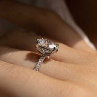 1.0 -3.0 CT Oval CVD Diamond Pave Style Engagement Ring