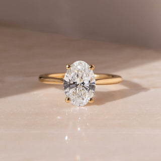 2.50 - 4.50 CT Oval CVD Diamond Cathredal Style Engagement Ring