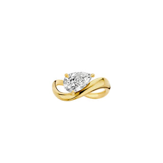 1.0 -3.0 CT Pear Shaped Lab Grown Diamond Unique Style Engagement Ring