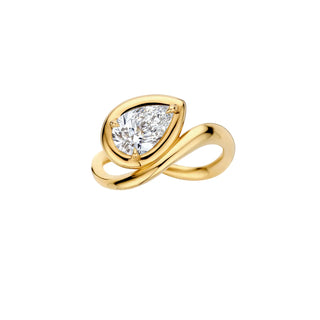 1.10 CT-3.10 CT Pear Cut Lab Grown Diamond Unique Style Engagement Ring