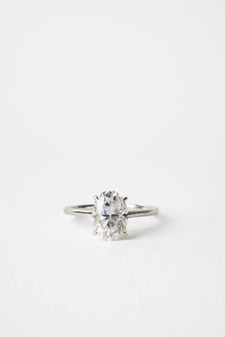 2.20 CT Oval Cut Solitaire Moissanite Engagement Ring