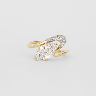 1.0 - 3.0 CT  Marquise Lab Grown Diamond Pave Engagement Ring