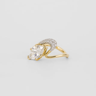 1.0 - 3.0 CT  Marquise Lab Grown Diamond Pave Engagement Ring