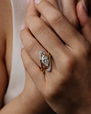 1.0 - 3.0 CT  Marquise Lab Grown Diamond Pave Engagement Ring
