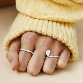 1.0 TCW Round Lab Grown Diamond Bubble Prong Eternity Wedding Band