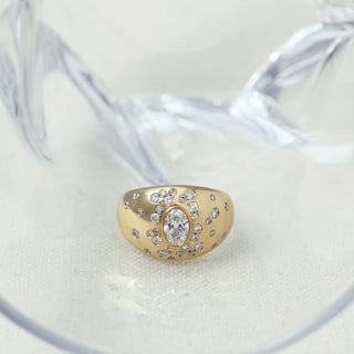 0.50 CT Oval Shaped Lab Grown Diamond Unique Engagement Ring