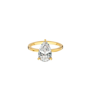 2.0-4.0 CT Pear Shaped Lab Grown Diamond Solitaire Engagement Ring