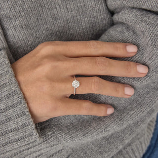 1.30-3.50 CT Round Shaped Lab Grown Diamond Solitaire Engagement Ring