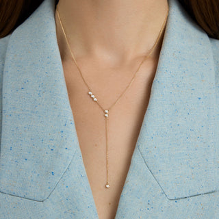 0.30 CT Round Bezel E/VS1 Lab Grown Diamond Necklace