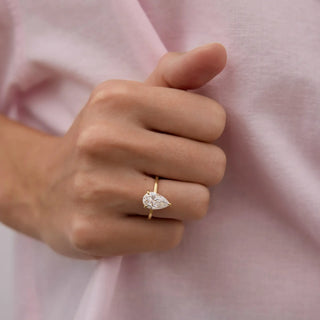 2.0-4.0 CT Pear Shaped Lab Grown Diamond Solitaire Engagement Ring