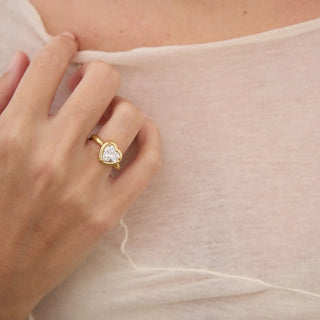 1.0 -3.0 CT Heart Shaped Lab Grown Diamond Unique Style Engagement Ring