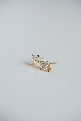 0.45 TCW Kite Moissanite Diamond Stud Earrings