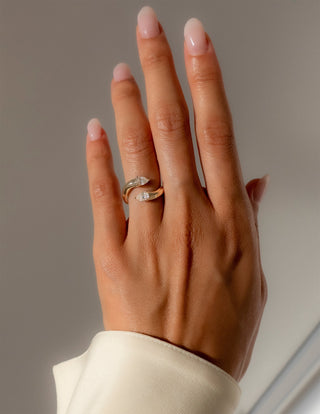 0.80 TCW Pear Lab Grown  Diamond Open Wedding Wedding Band