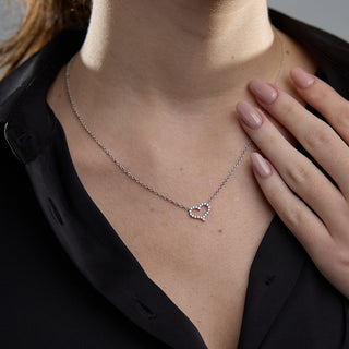 0.24 TCW Round Moissanite Diamond Heart Pendant Necklace - violetjewels