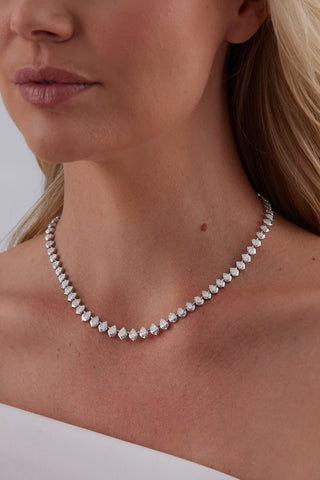 3.50 TCW Round Moissanite Diamond Choker Necklace - violetjewels