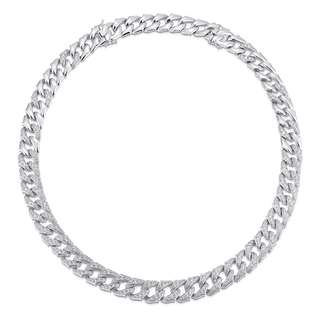 5.90 TCW Round Moissanite Diamond Link Necklace - violetjewels