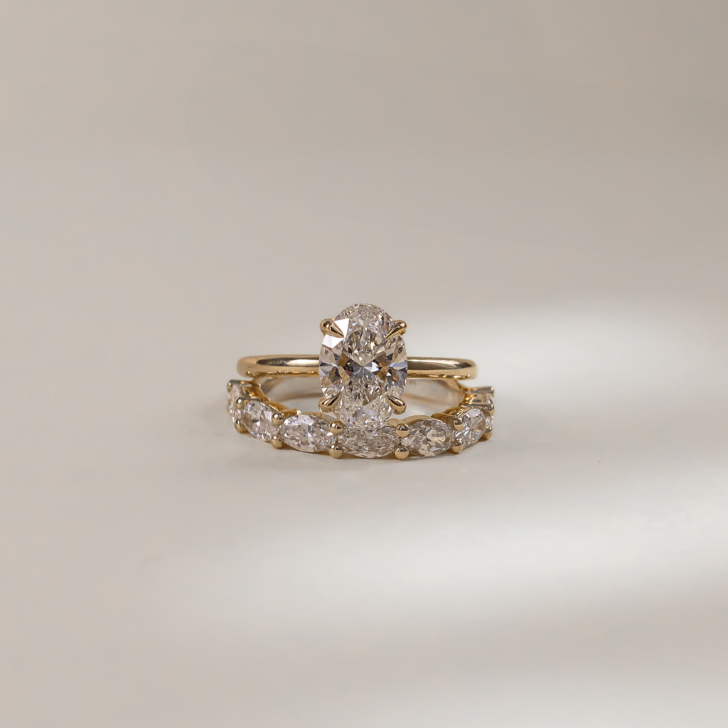 2.50-3.50 CT Oval Cut Solitaire Style Moissanite Engagement Ring