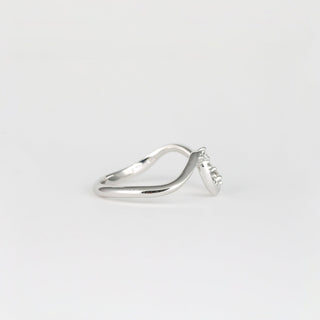 0.11 TCW Round Lab Grown Diamond Curved Wedding Band