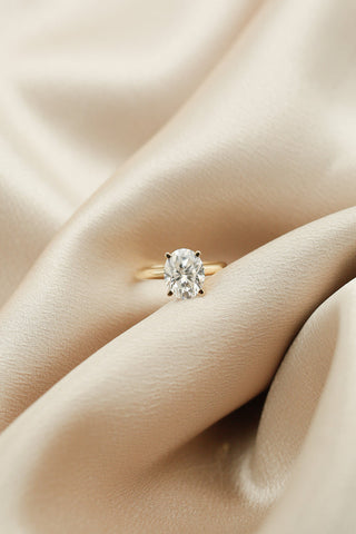 Solitaire Ring with 3.0 CT Oval Cut Moissanite - violetjewels