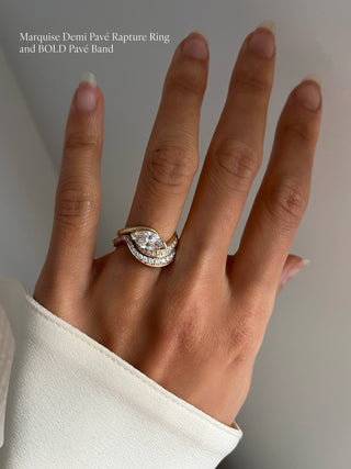 1.0- 2.0 CT Marquise Shape Lab Grown Diamond Pave Setting Bridal Set
